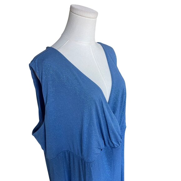 Catherine's Blue Maxi Dress Size 24W NWT Sparkly Special Event Cocktail Party - Picture 2 of 7